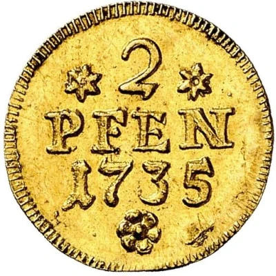 2 Pfennigs - Ferdinand Albert II Gold pattern strike back