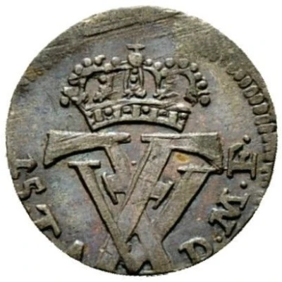 2 Pfennigs - Frederick V of Denmark front