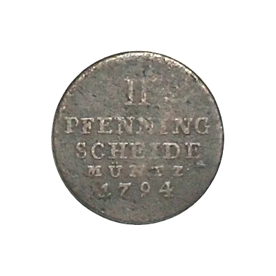 2 Pfennigs - George III back