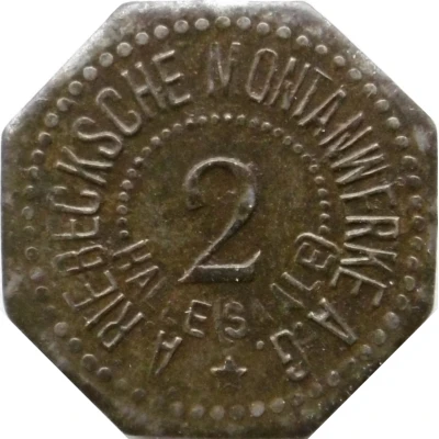 2 Pfennigs - Halle (A. Riebecksche Montanwerke A.G) ND front