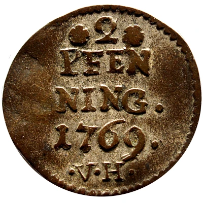 2 Pfennigs - Henry VIII of Bibra back