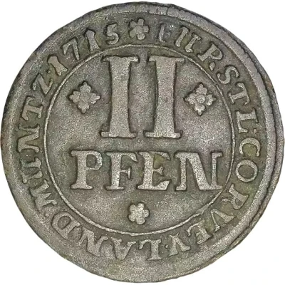 2 Pfennigs - Maximilian of Horrich back