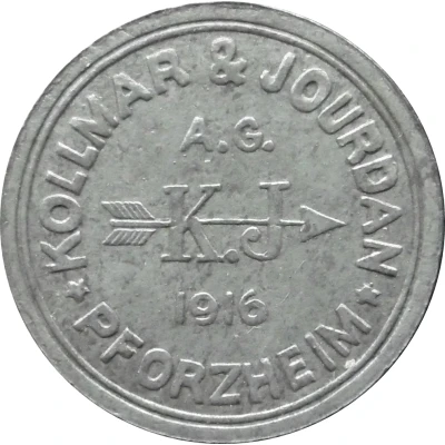 2 Pfennigs - Pforzheim Kollmar and Jourdan A.G. front