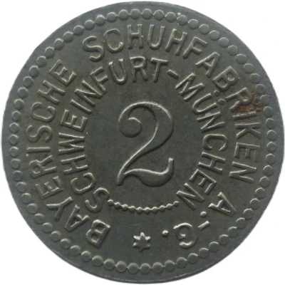 2 Pfennigs - Schweinfurt (Bayrische Schuhfabriken A.-G.) ND front