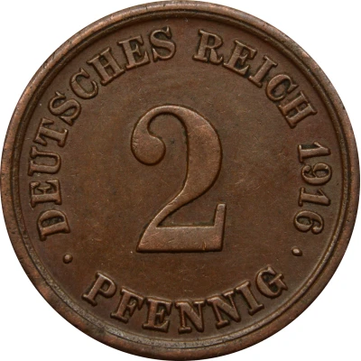 2 Pfennigs - Wilhelm II type 2 - small shield back