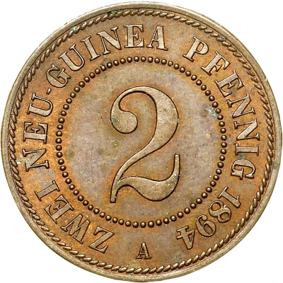 2 Pfennigs - Wilhelm II back