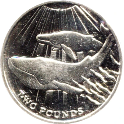 2 Pounds - Elizabeth II Blue Whale back