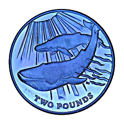 2 Pounds - Elizabeth II Blue Whale back