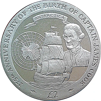 2 Pounds - Elizabeth II Captain James Cook back