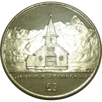 2 Pounds - Elizabeth II Centenary of Grytviken Church back