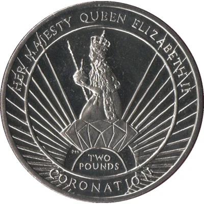 2 Pounds - Elizabeth II Coronation back