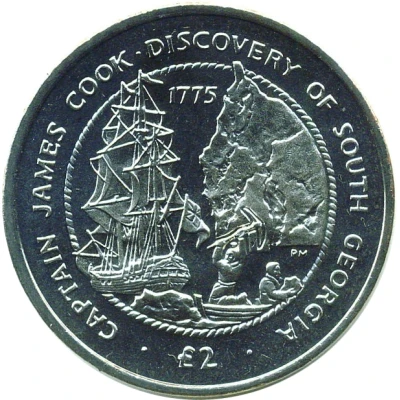 2 Pounds - Elizabeth II Discovery of South Georgia back