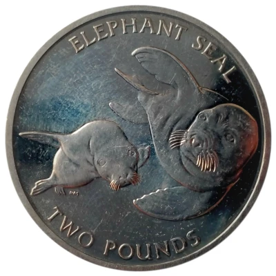 2 Pounds - Elizabeth II Elephant Seal back