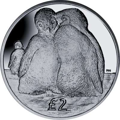 2 Pounds - Elizabeth II Emperor penguin chicks; Silver back