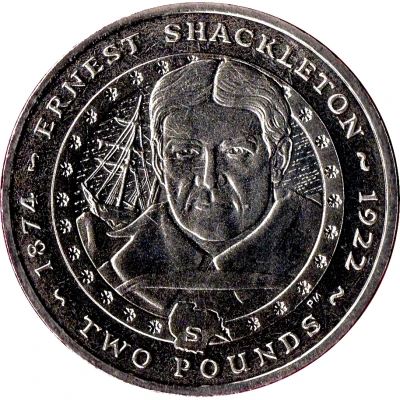 2 Pounds - Elizabeth II Ernest Shackleton back