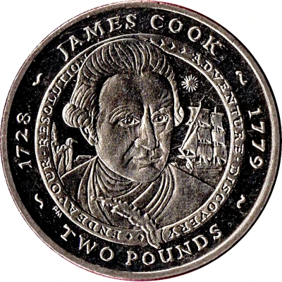 2 Pounds - Elizabeth II James Cook back