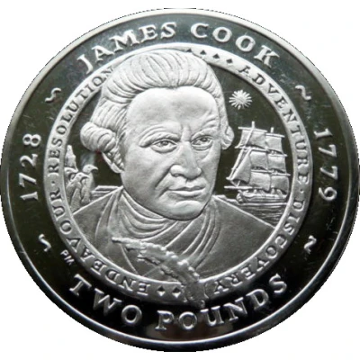 2 Pounds - Elizabeth II James Cook back