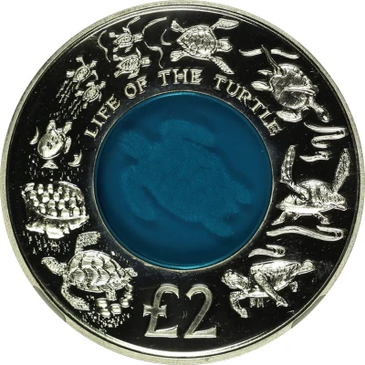 2 Pounds - Elizabeth II Life of the turtle back