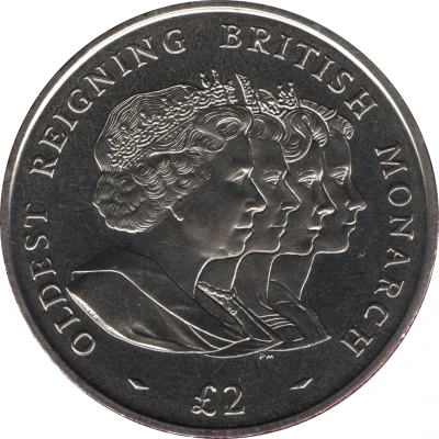 2 Pounds - Elizabeth II Oldest Reigning Monarch back