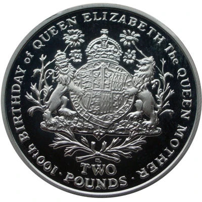 2 Pounds - Elizabeth II Queen Mother, silver back