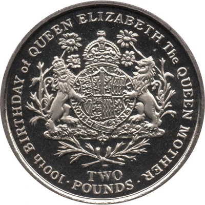 2 Pounds - Elizabeth II Queen Mother back