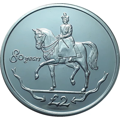 2 Pounds - Elizabeth II Queen on horseback back