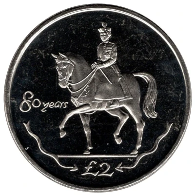 2 Pounds - Elizabeth II Queen on horseback back