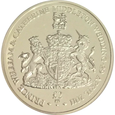 2 Pounds - Elizabeth II Royal Wedding - Silver back