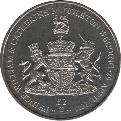 2 Pounds - Elizabeth II Royal Wedding back