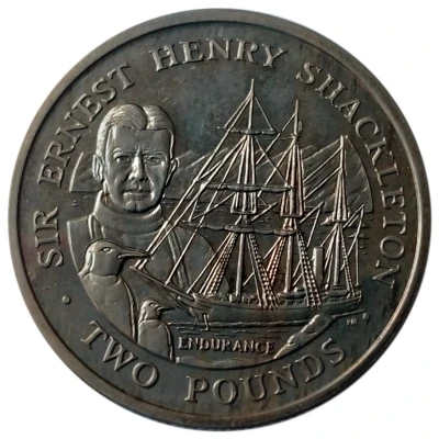 2 Pounds - Elizabeth II Sir Ernest Henry Shackleton back