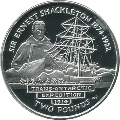 2 Pounds - Elizabeth II Sir Ernest Shackleton back