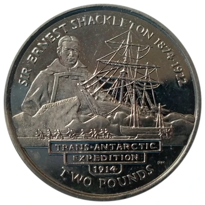 2 Pounds - Elizabeth II Sir Ernest Shackleton back