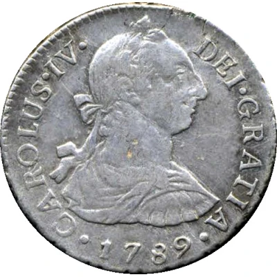 2 Reales - Charles IV Numeral IV - Charles III portrait front