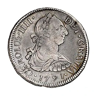 2 Reales - Charles IV bust of Charles III, CAROLUS IIII front