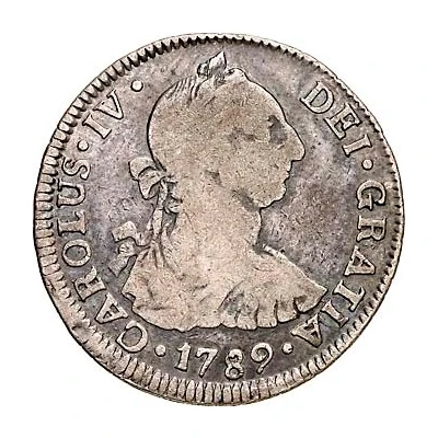 2 Reales - Charles IV bust of Charles III, CAROLUS IV front