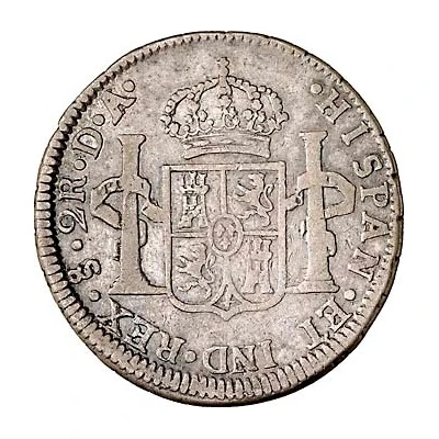 2 Reales - Charles IV bust of Charles III, CAROLUS IV back