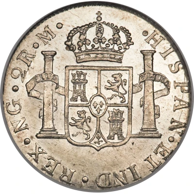 2 Reales - Charles IV back