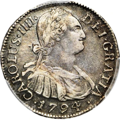 2 Reales - Charles IV front