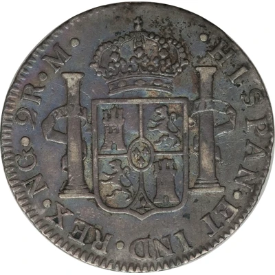 2 Reales - Charles IV back