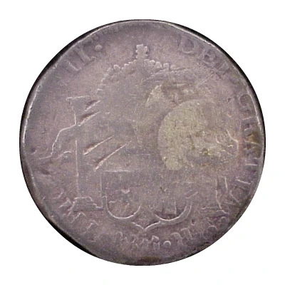 2 Reales Chilpanzingo - Insurgent countermarked coinage ND back