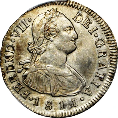 2 Reales - Ferdinand VII Portrait of Carlos IV front