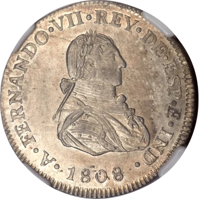 2 Reales - Ferdinand VII Proclamation coinage front