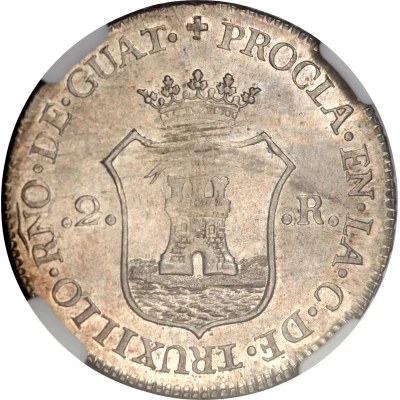 2 Reales - Ferdinand VII Proclamation coinage back