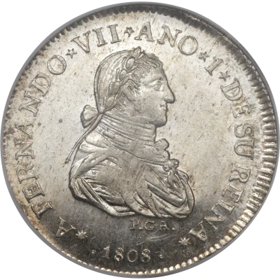 2 Reales - Ferdinand VII Proclamation coinage front