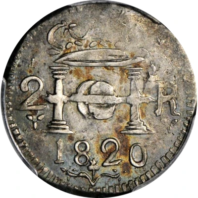 2 Reales - Ferdinand VII Santa Marta front