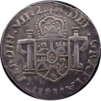 2 Reales - Ferdinand VII Zacatecas - Royalist Coinage front