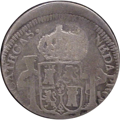 2 Reales - Ferdinand VII Zacatecas - Royalist Coinage back