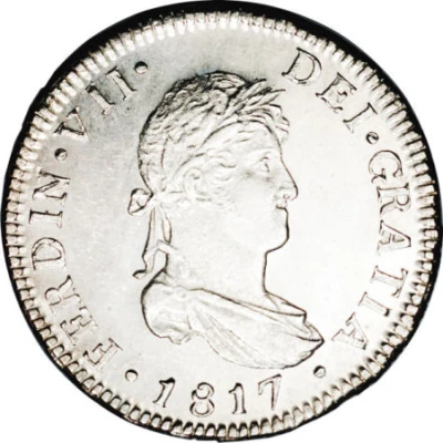 2 Reales - Ferdinand VII bust of Ferdinand VII front