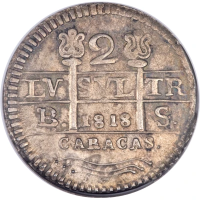 2 Reales Gran Colombia - Republican coinage front