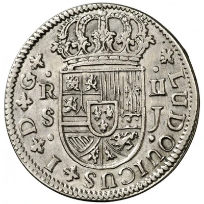 2 Reales - Luis I Seville mint; LUDOUICUS front